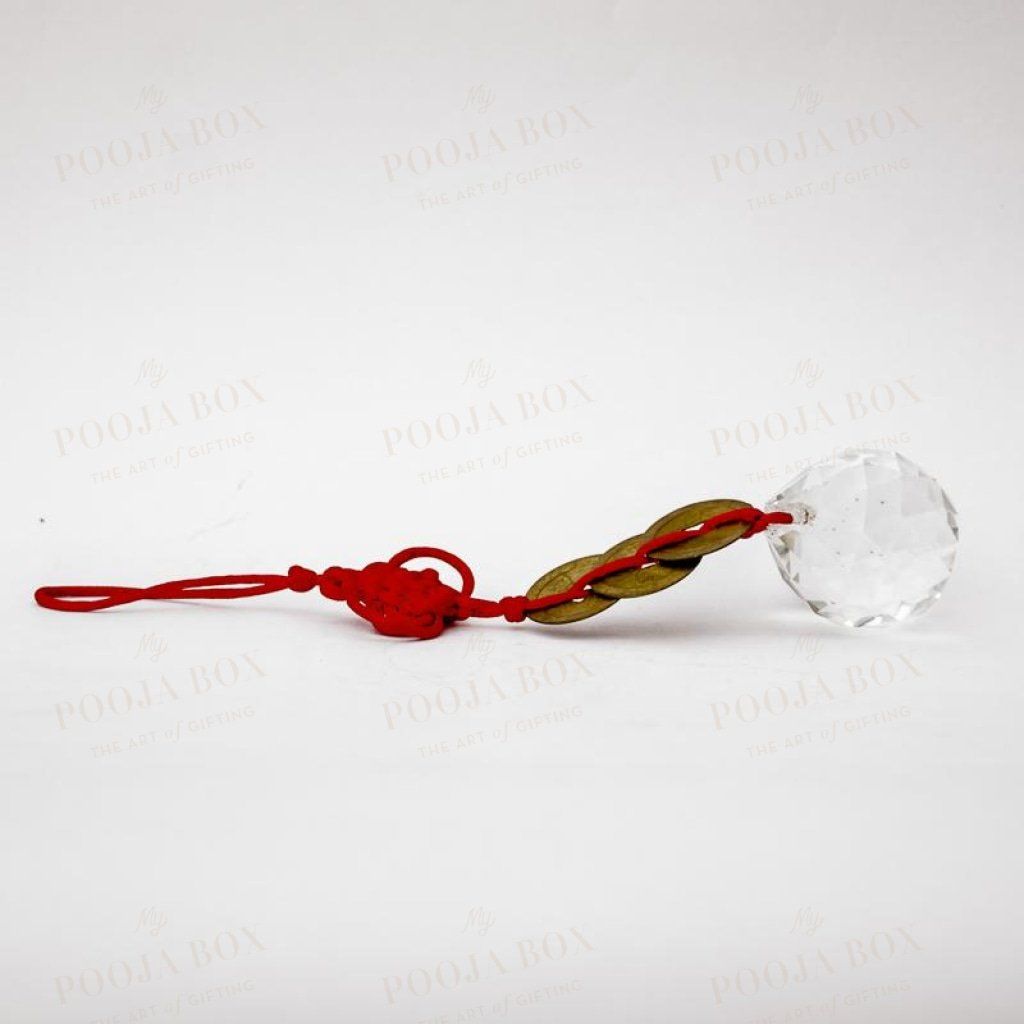 Feng Shui Hanging With Crystal Ball And Coins