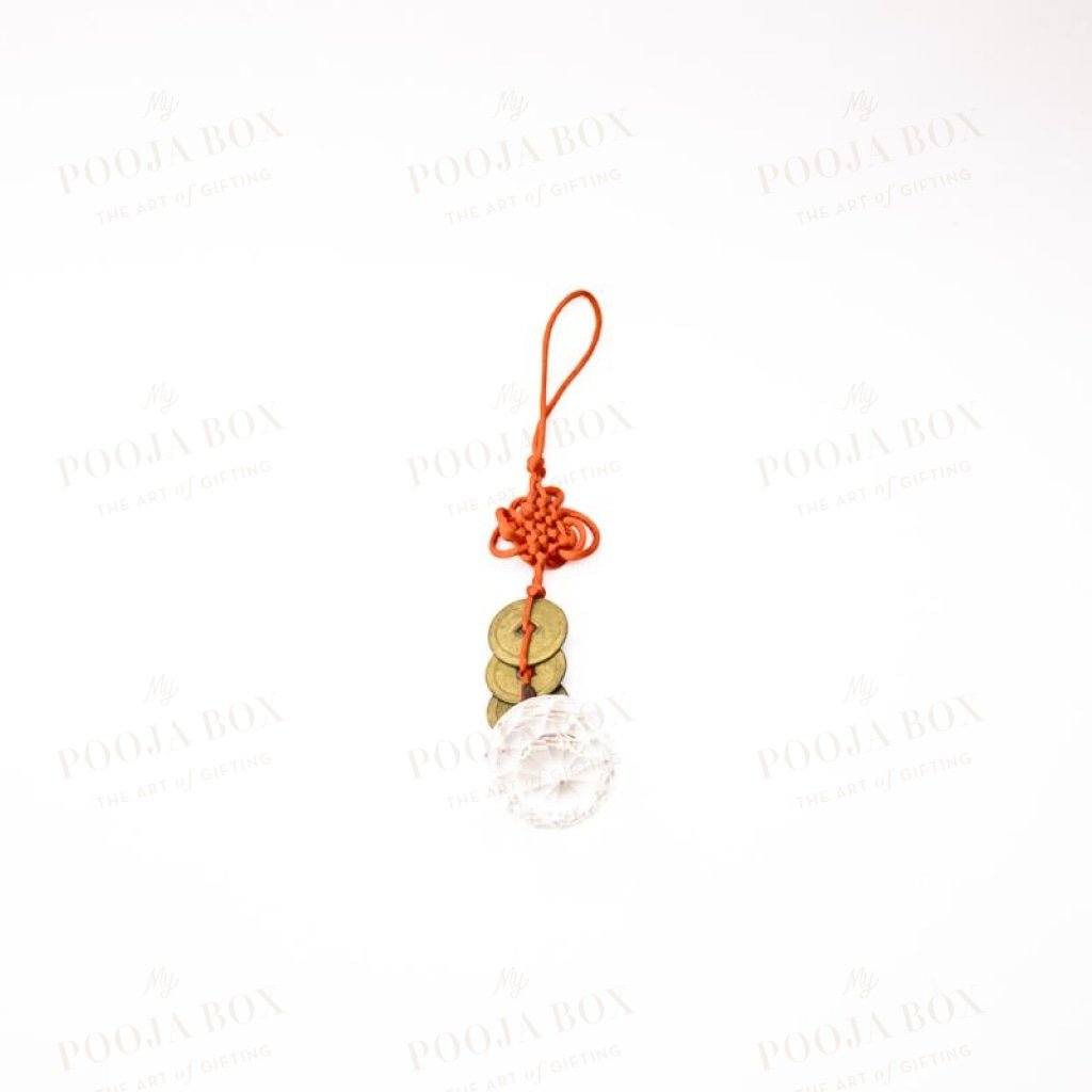 Feng Shui Hanging With Crystal Ball And Coins
