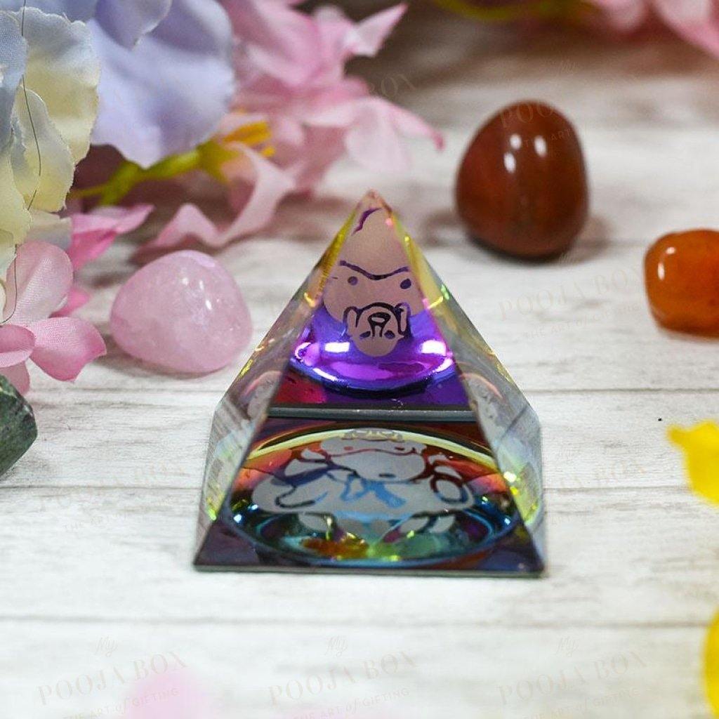 Feng Shui Laughing Buddha Crystal Pyramidpositive Energy & Vastu Correction