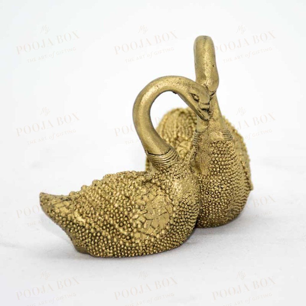 Feng Shui Pair Of Golden Swan For Good Fortune