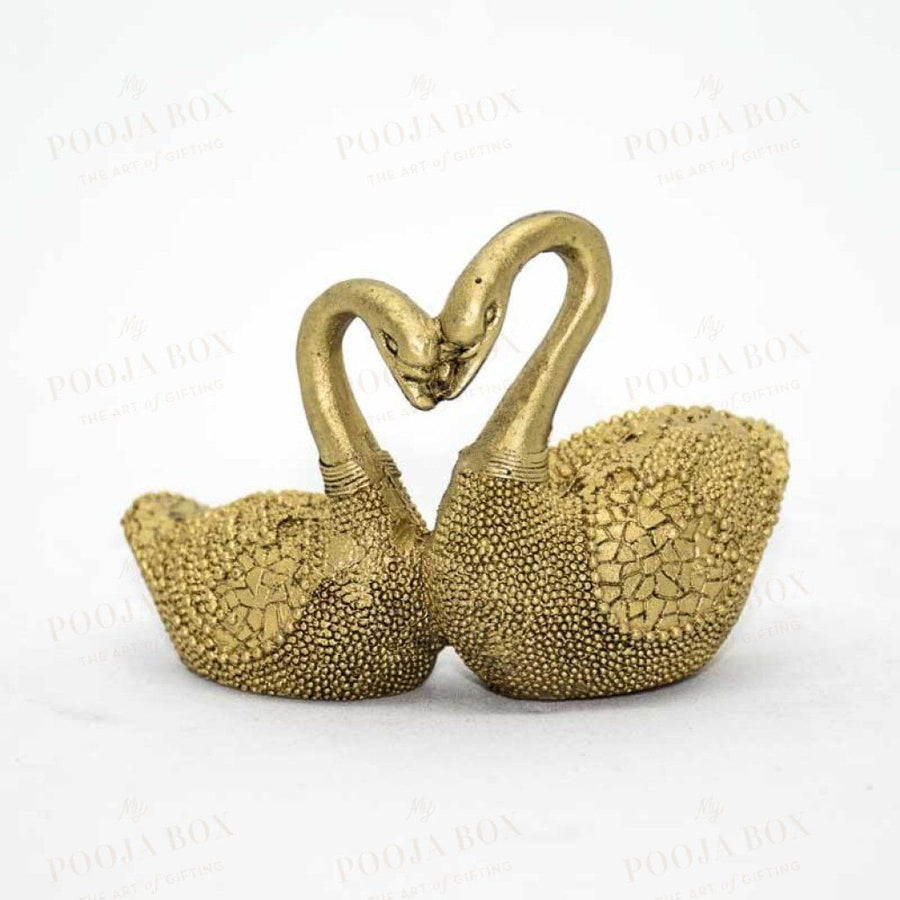 Feng Shui Pair Of Golden Swan For Good Fortune