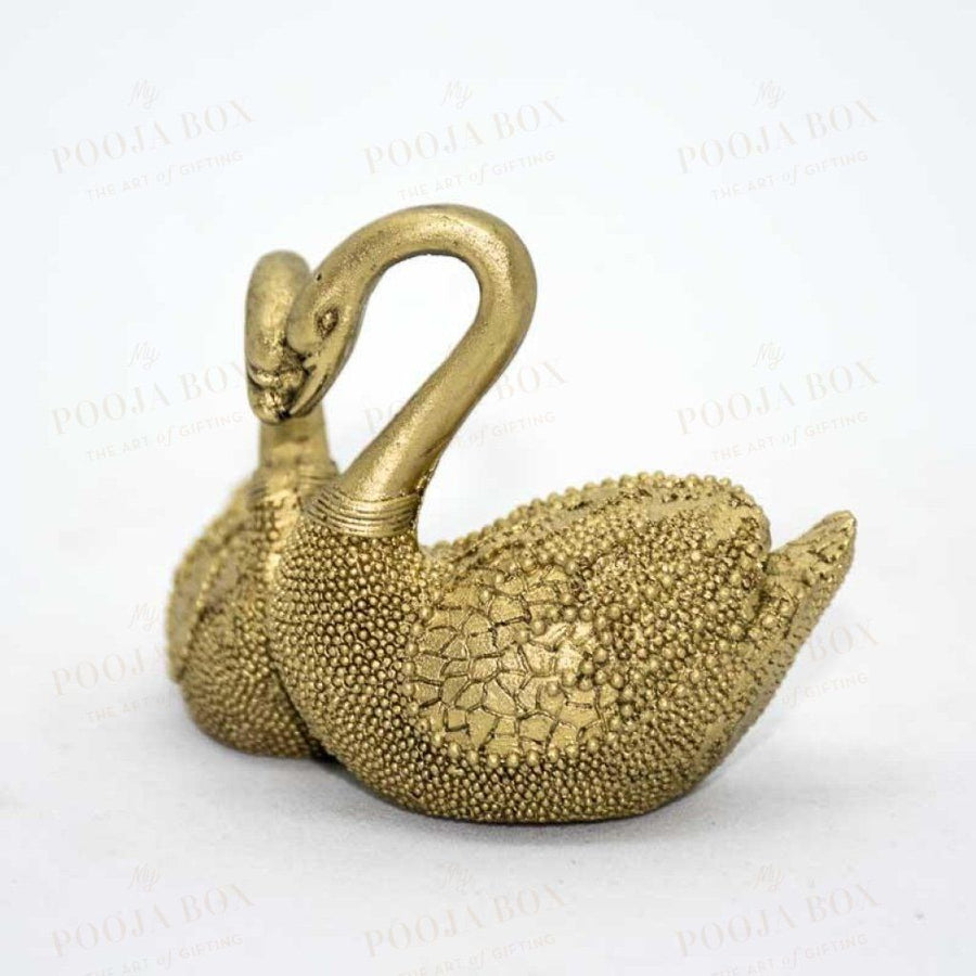 Feng Shui Pair Of Golden Swan For Good Fortune