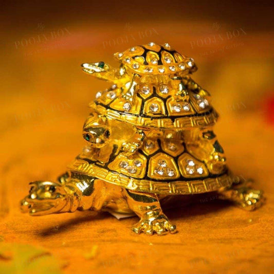 Feng Shui Three-Tiered Tortoise Statue For Good Luck