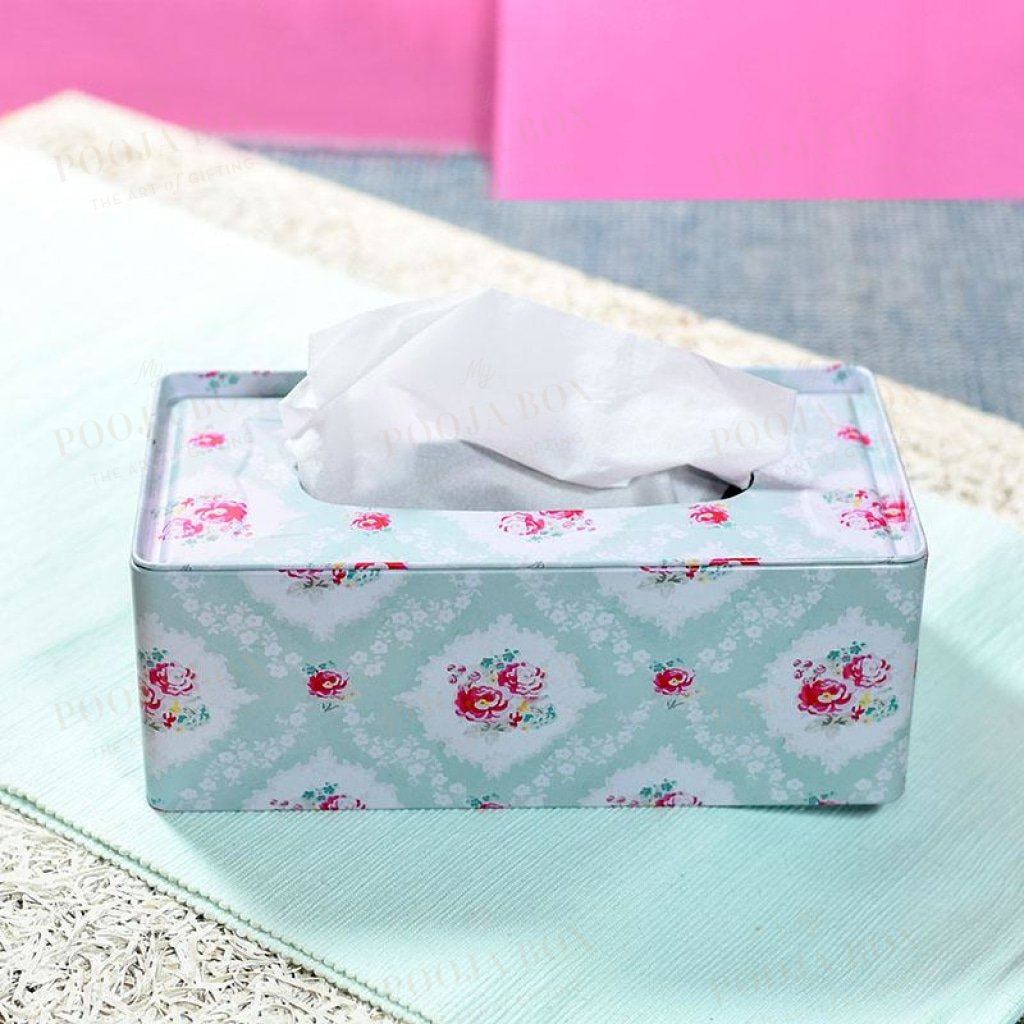 Floral Tin Napkin Holder Home Decor