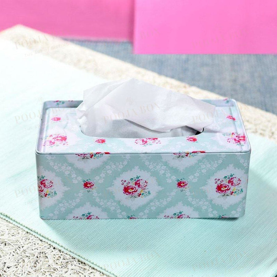 Floral Tin Napkin Holder Home Decor
