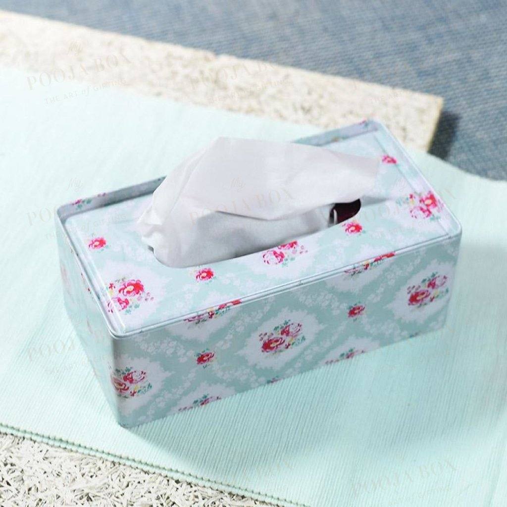 Floral Tin Napkin Holder Home Decor