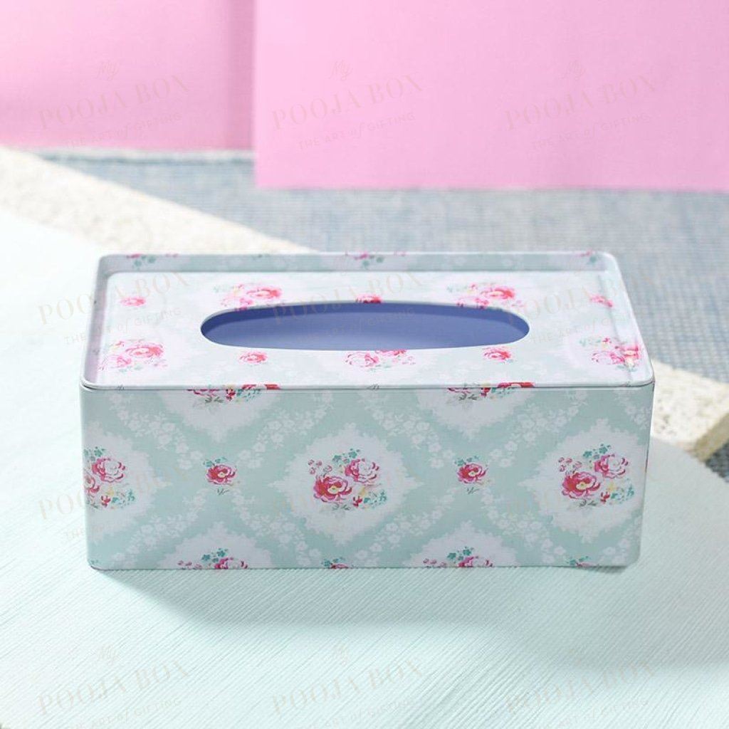 Floral Tin Napkin Holder Home Decor