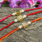 Golden Beaded Dice Rakhi Set Of 3