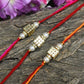 Golden Beaded Dice Rakhi Set Of 3