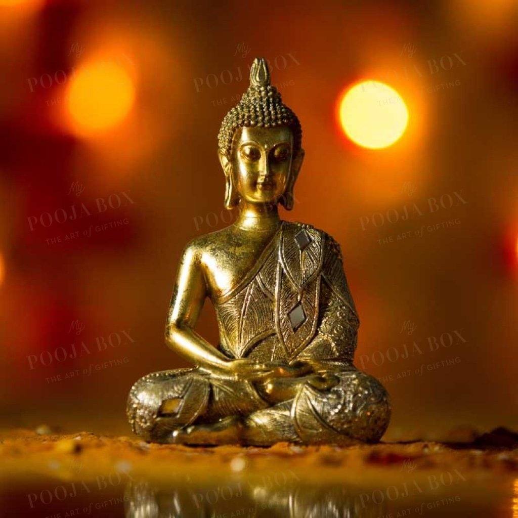 Golden Buddha Showpiece Idols