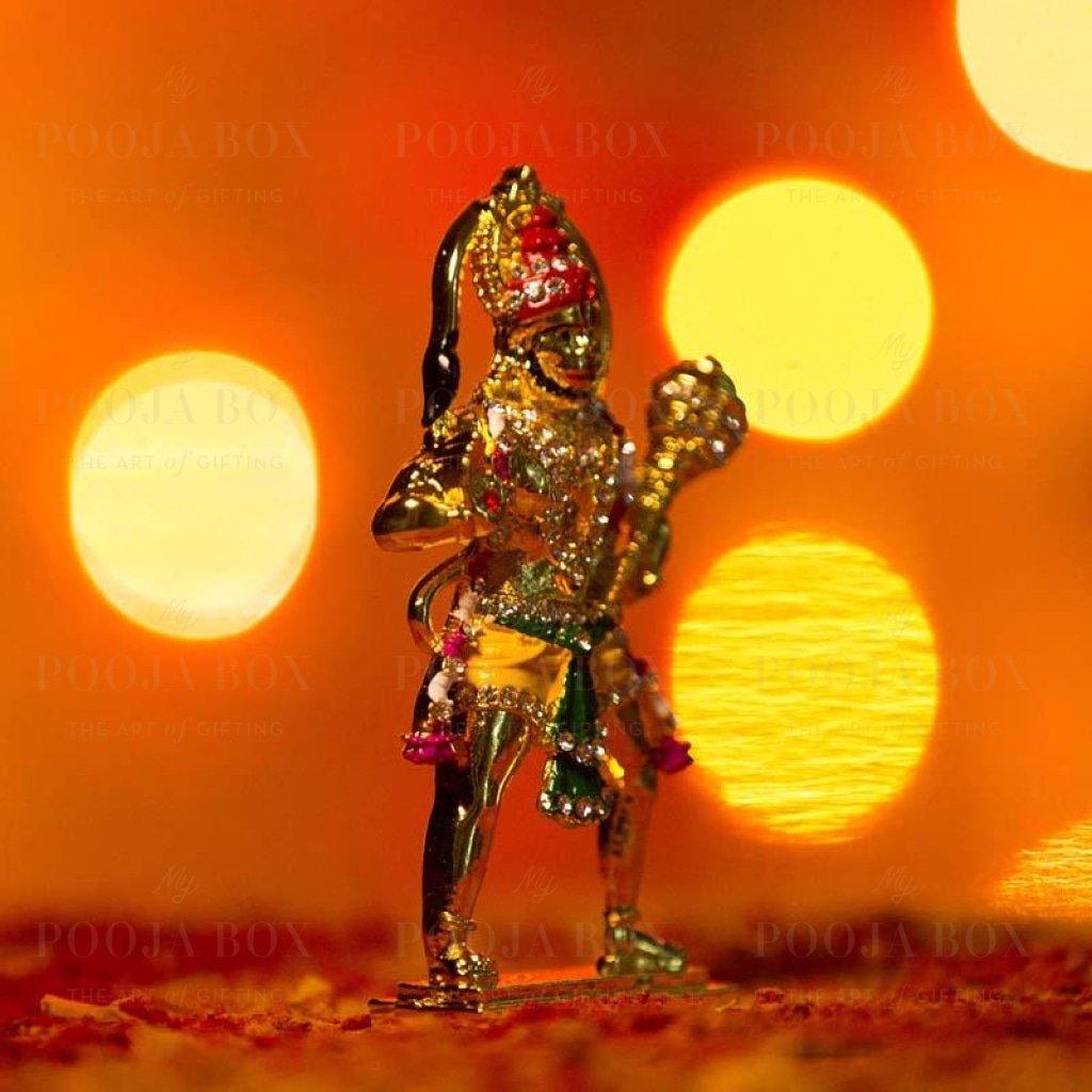 Golden Metal Lord Hanuman Idol Idols