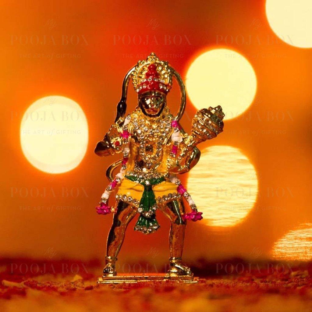 Golden Metal Lord Hanuman Idol Idols