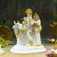 Golden White Radha Krishna With Cow Idol Idol