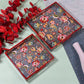 Grey Floral Serving Trays-Set Of 2 Crockery