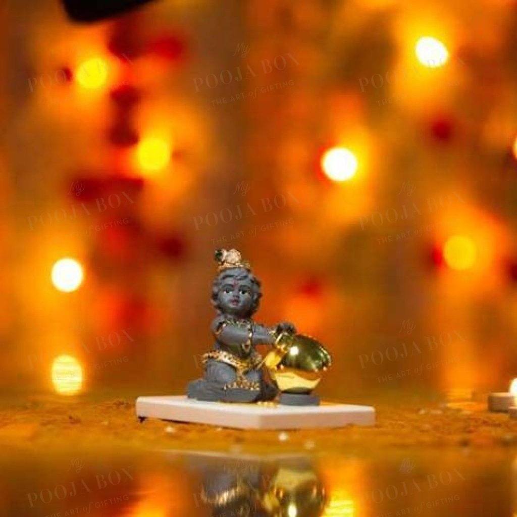 Handcrafted Bal Gopal Statue On Marble Base Idols