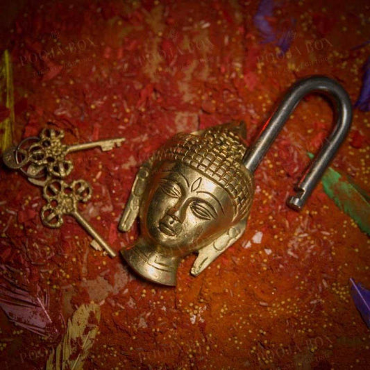 Handcrafted Brass Buddha Lock Home Decor