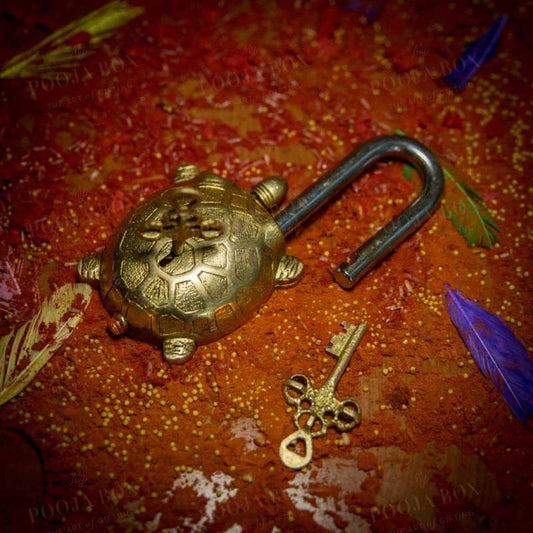 Handcrafted Brass Turtle Lock Home Decor