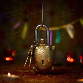 Handcrafted Brass Turtle Lock Home Decor