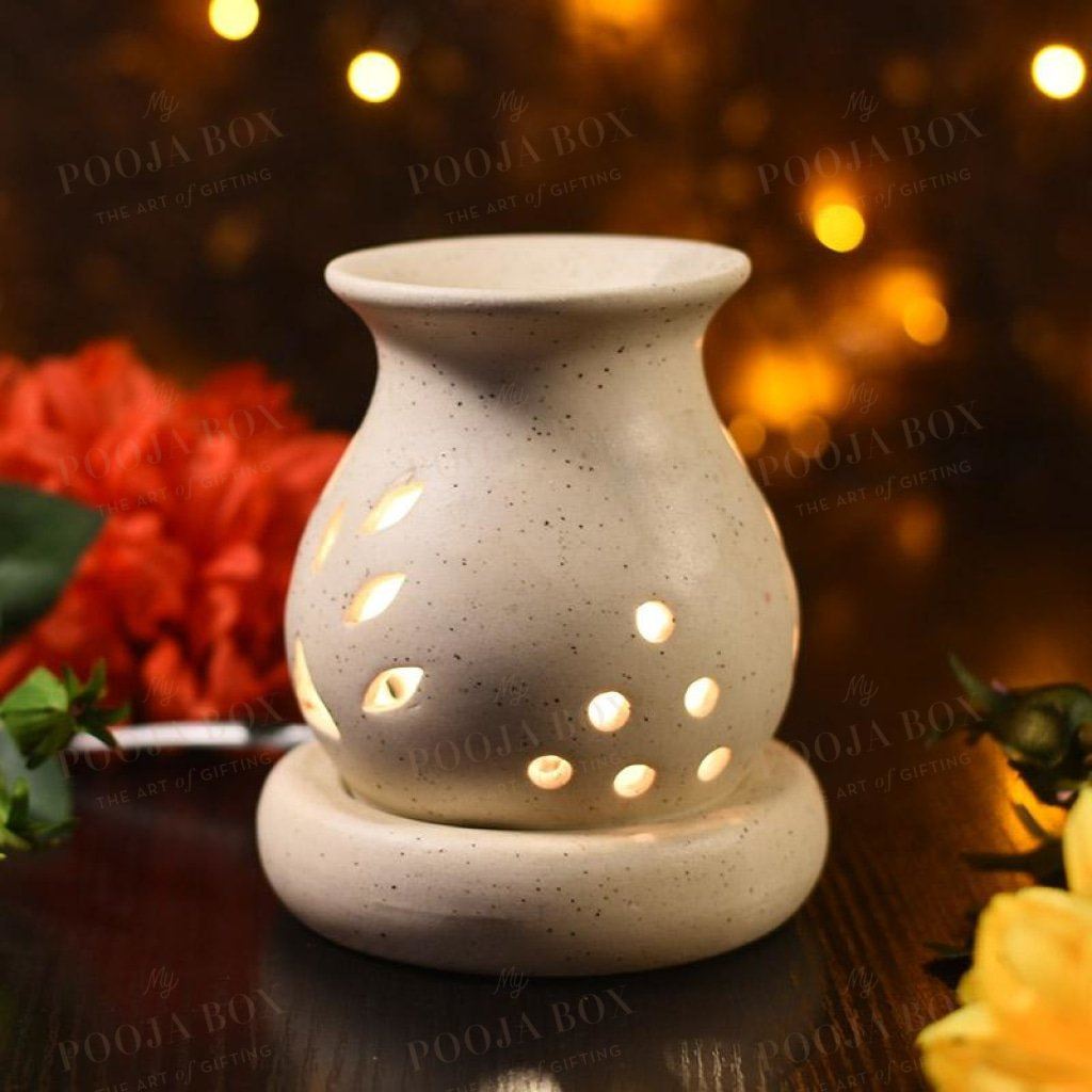 Handcrafted Brown Ceramic Pot Aroma Diffuser Diffusor