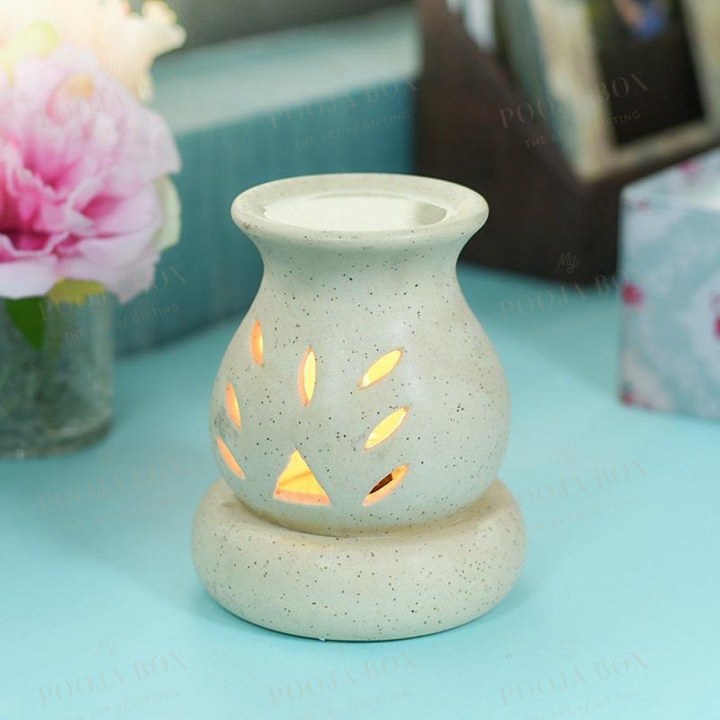 Handcrafted Brown Ceramic Pot Aroma Diffuser Diffusor