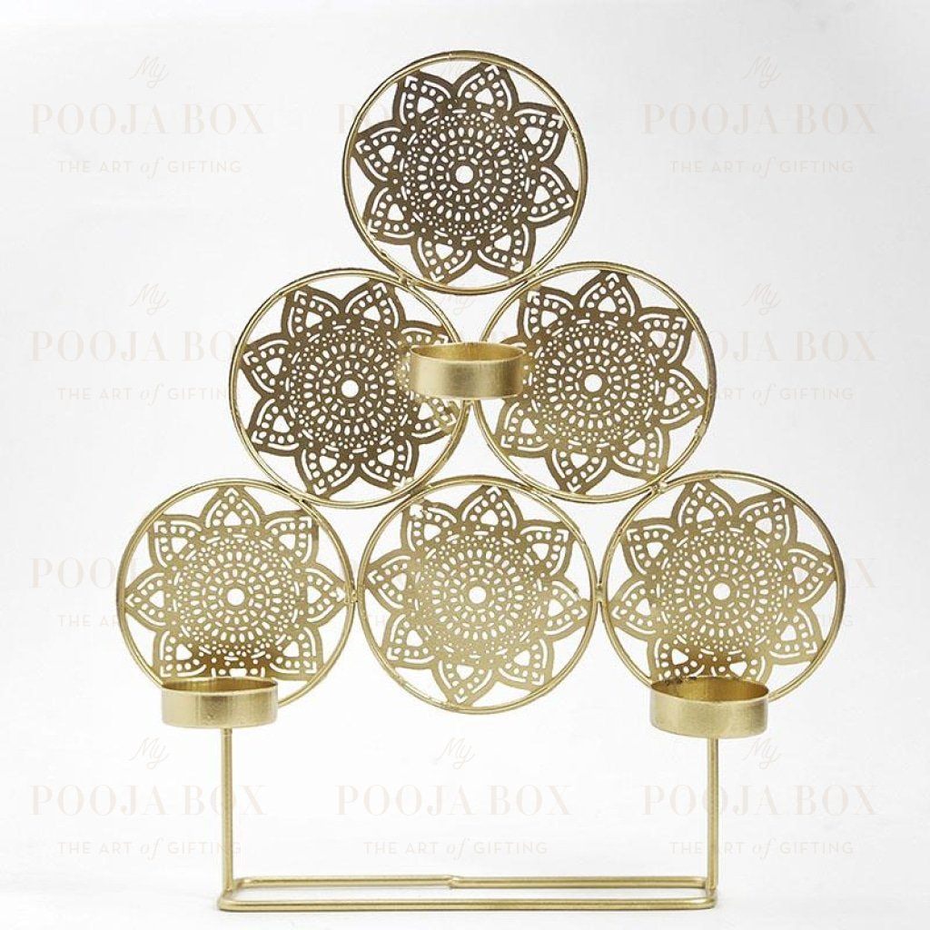 Handcrafted Trikona T-Light Holder Home Decor