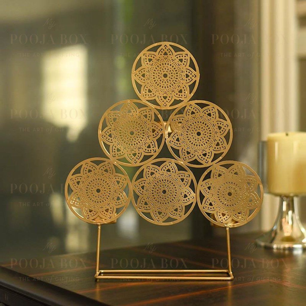 Handcrafted Trikona T-Light Holder Home Decor