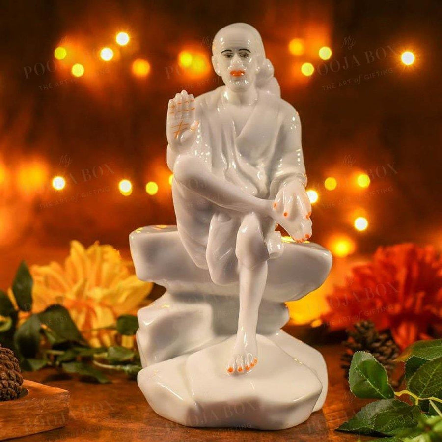 Handcrafted White Sai Baba Idol Idols