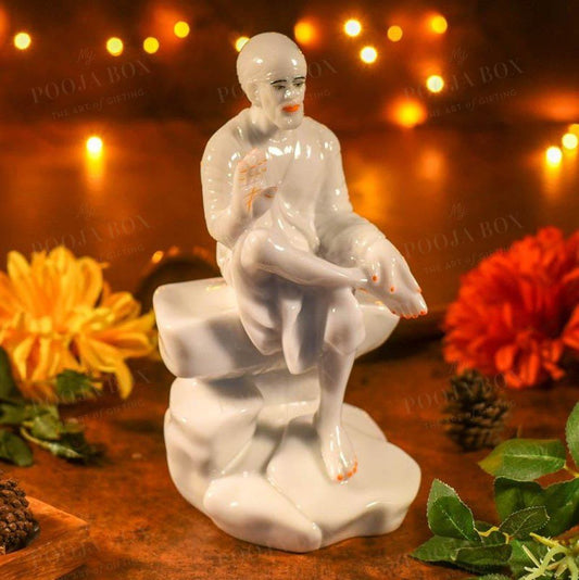 Handcrafted White Sai Baba Idol Idols