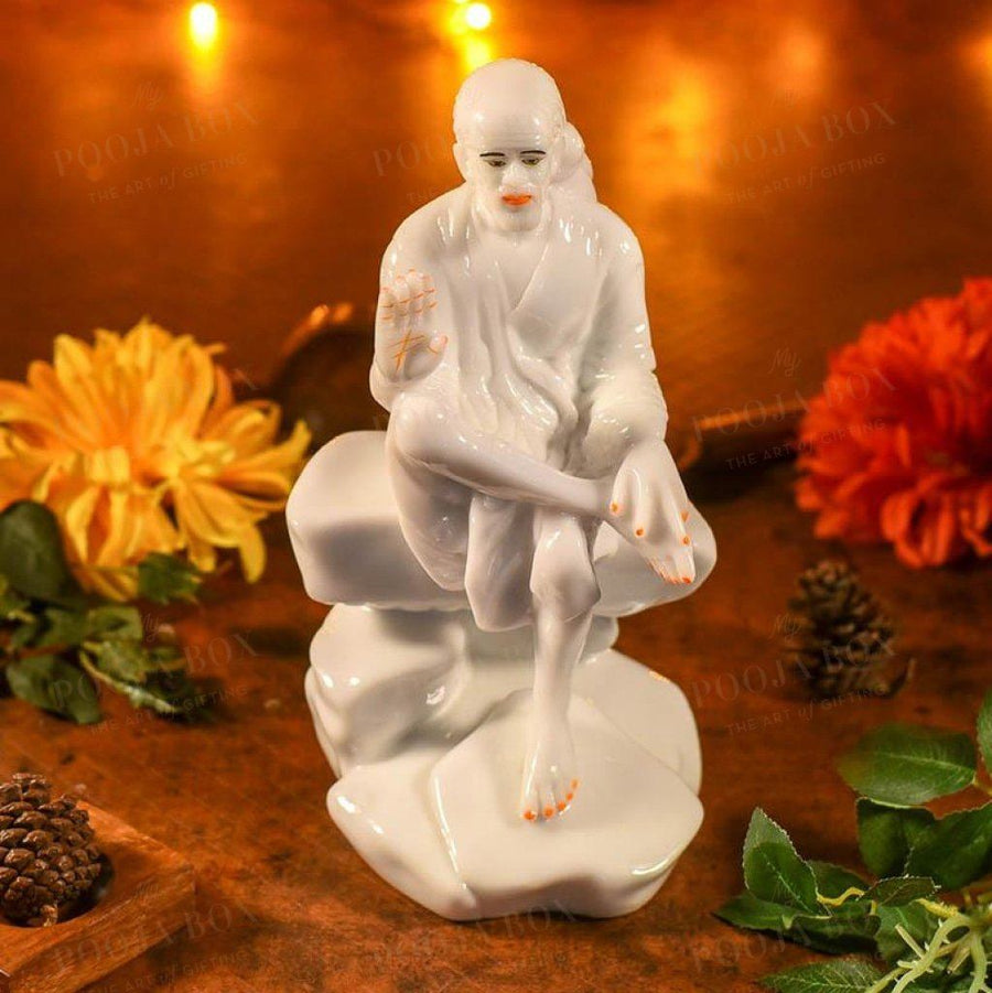 Handcrafted White Sai Baba Idol Idols