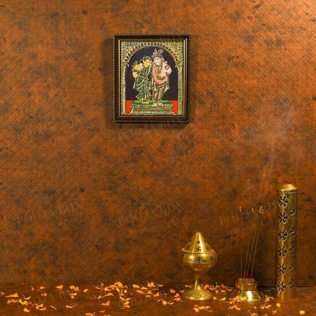 Handpainted Raddha Krishna Traditional Tanjore Painting Home Decor
