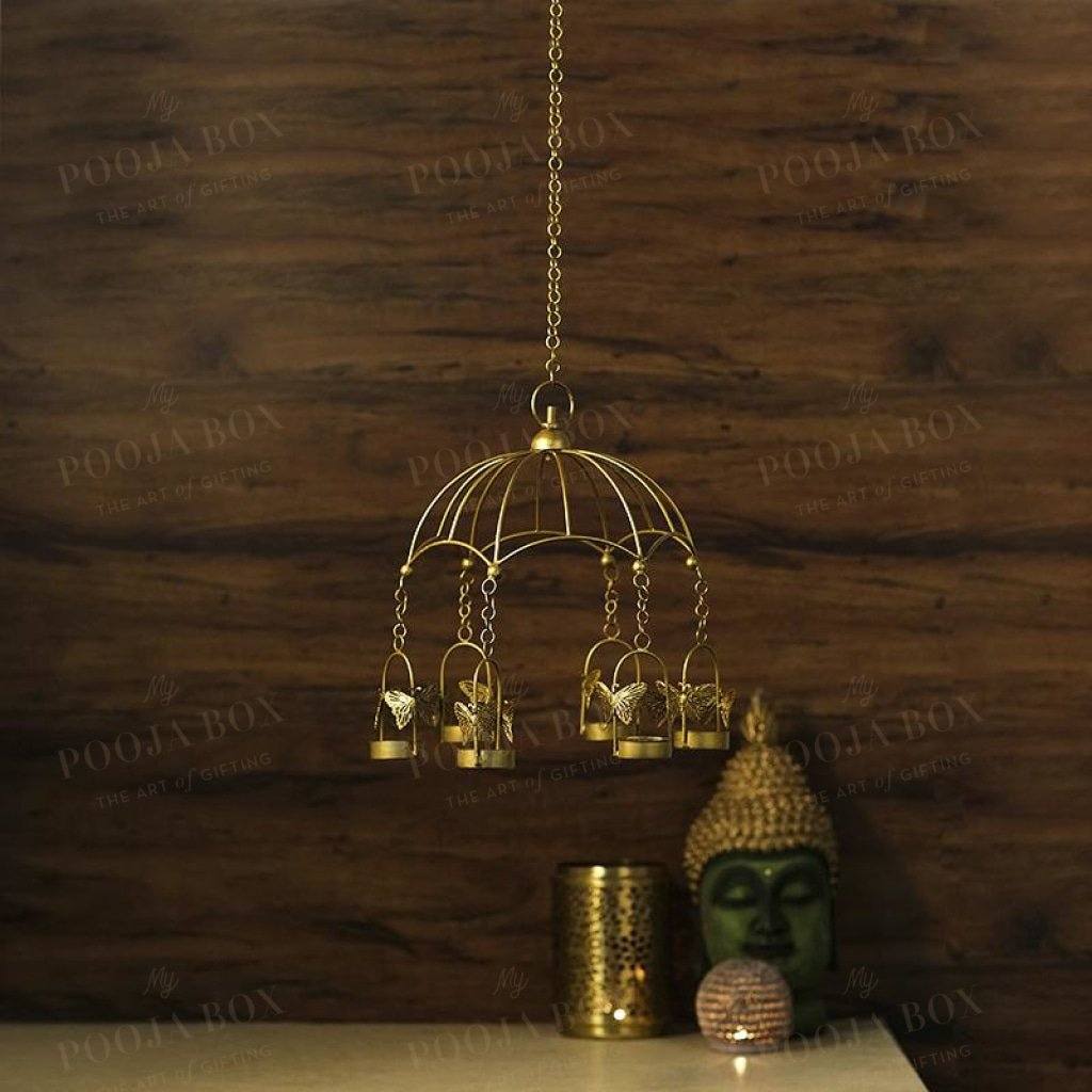 Hanging Bird Cage T-Light Holder Candle