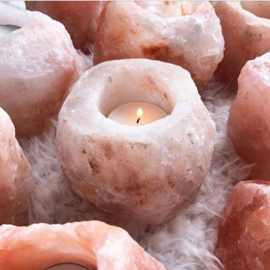 Himalayan Pink Salt Crafted Round T-Light Lamp Salt Lamp
