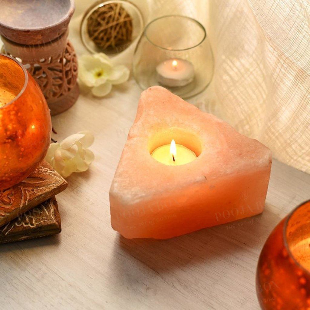 Himalayan Pink Salt Naturally Carved T-Light Lamp Salt Lamp