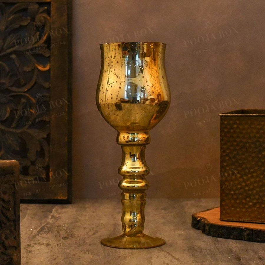Honey Gold Flower Vase Candle Holder