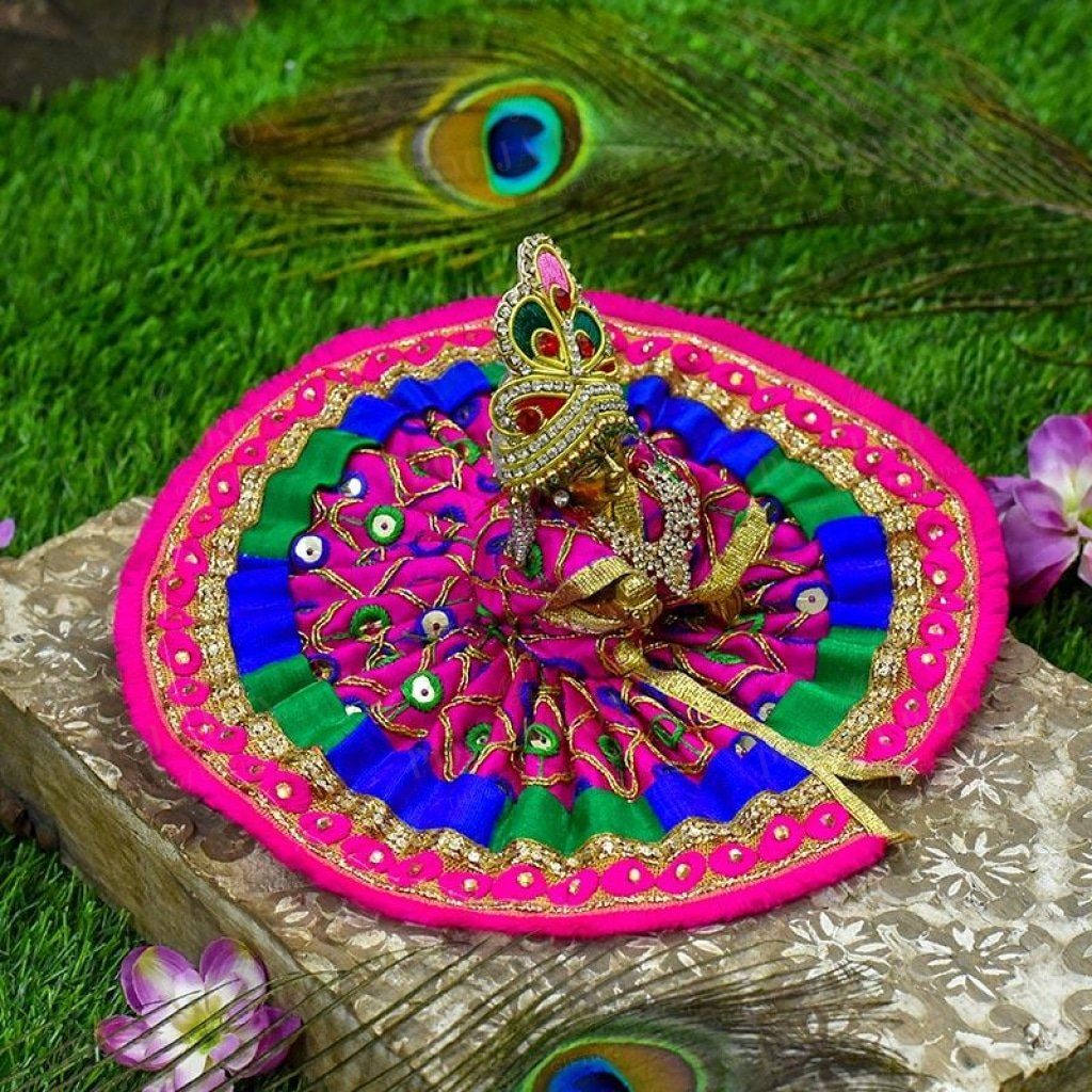 Laddu Gopal Dress With Jaipuri Print Poshak