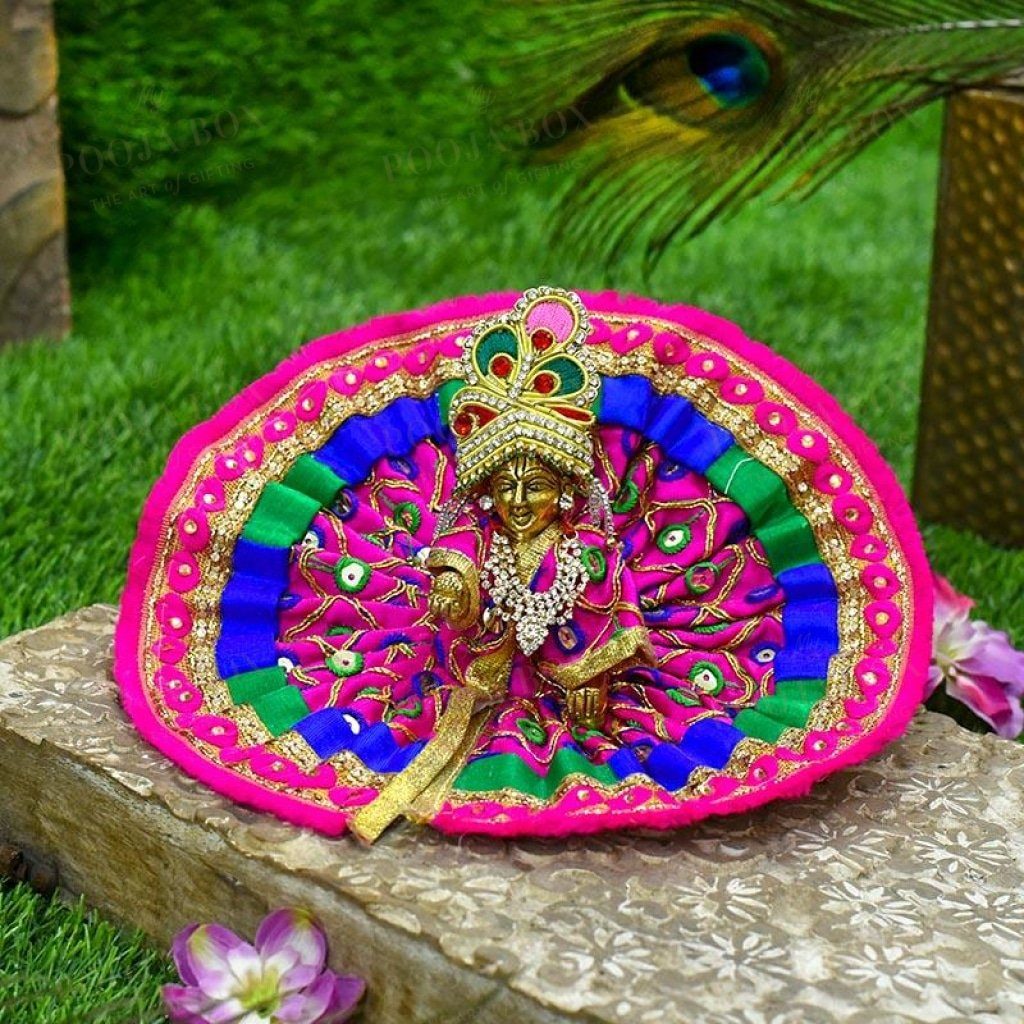 Laddu Gopal Dress With Jaipuri Print Poshak