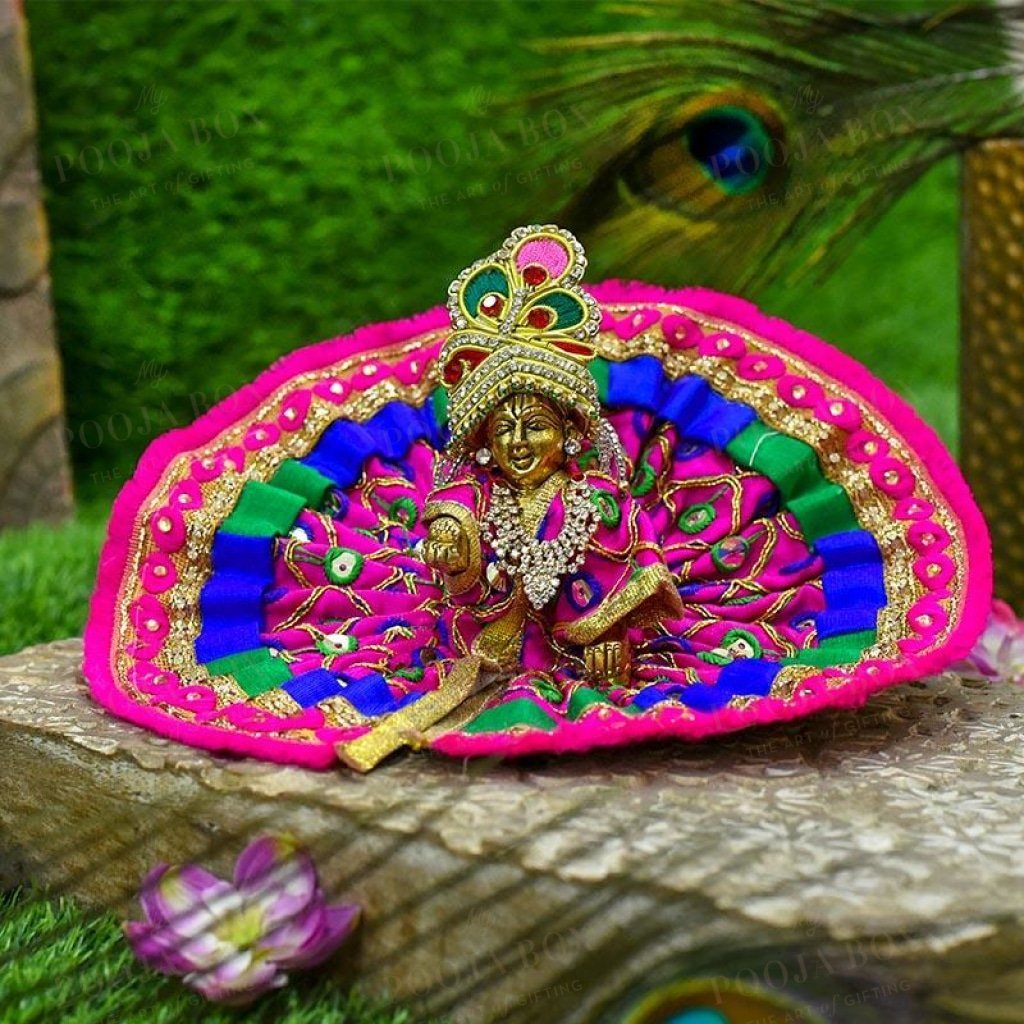 Laddu Gopal Dress With Jaipuri Print Poshak