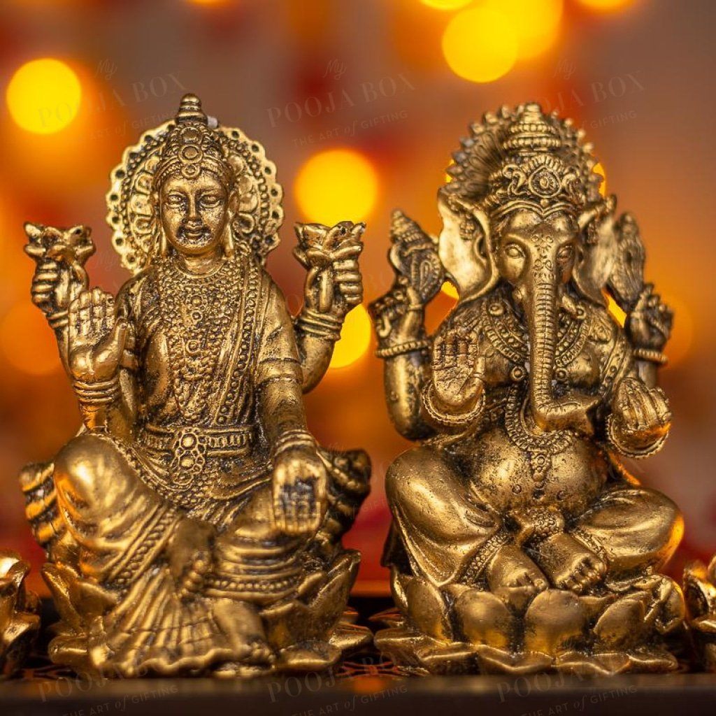 Laxmi Ganesha Candle Holder Idols