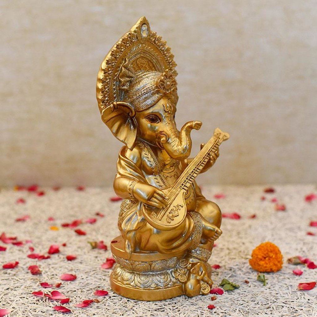 Lord Ganesha Playing Sitar Idolganesh Chaturthi Idol