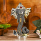 Matte Grey And Silver Ganesha Head Idol