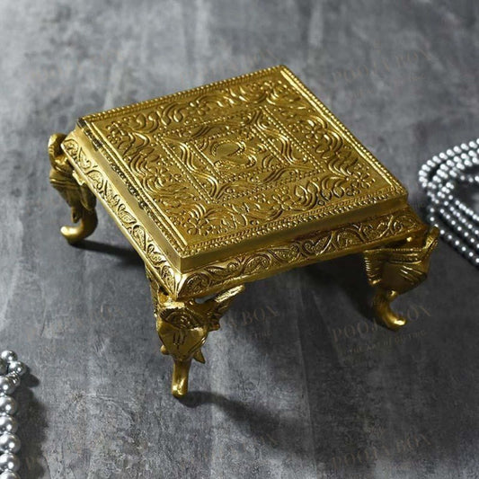Om Design Brass Chowki Pooja Items