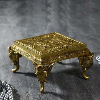 Om Design Brass Chowki Pooja Items