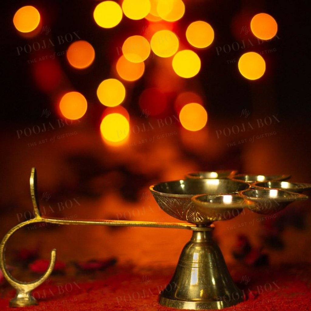 Panch Aarti Diya (Brass)