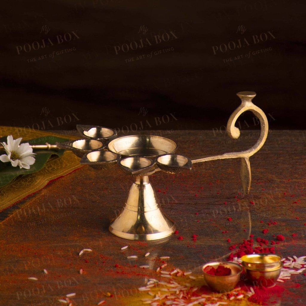Panch Aarti Diya (Brass)