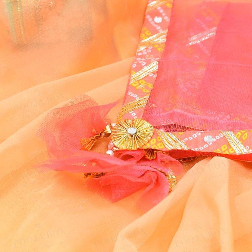 Pastel Peach Jaipuri Thali Cover