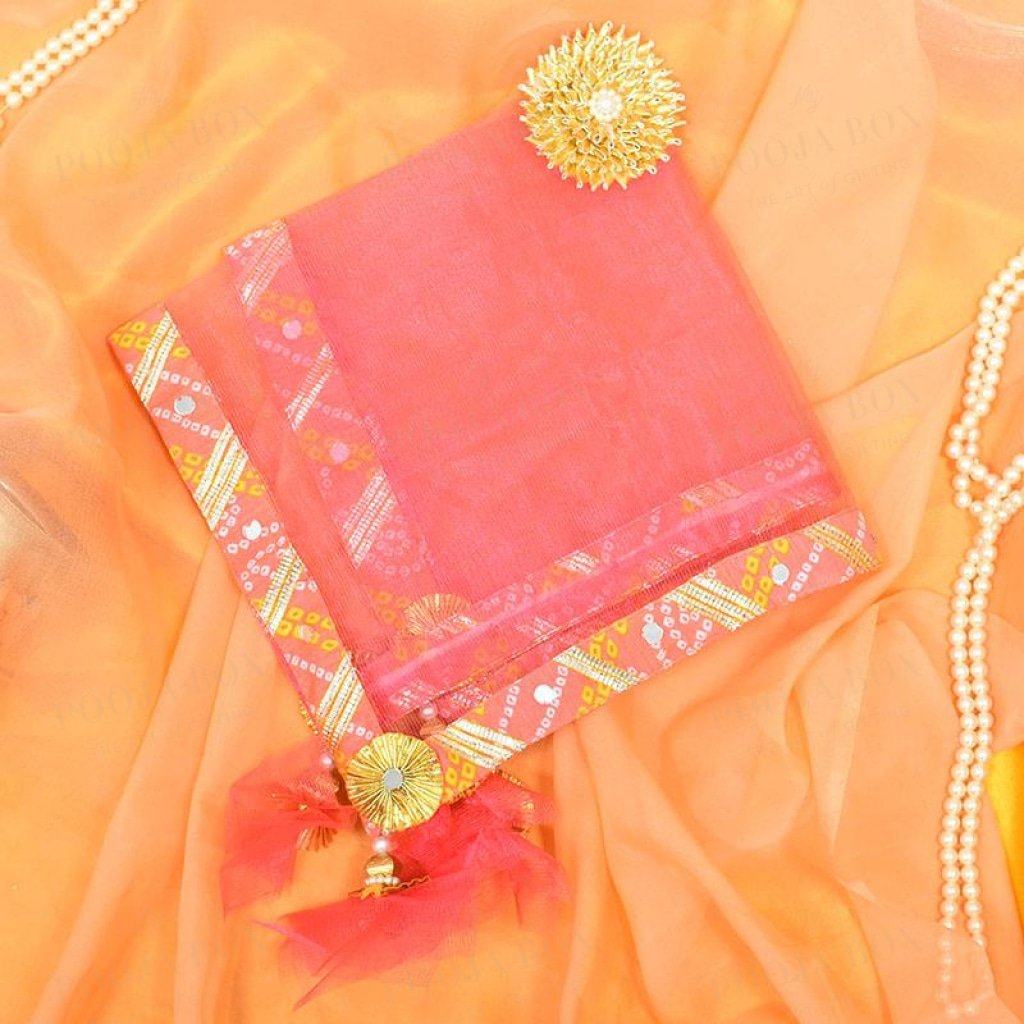 Pastel Peach Jaipuri Thali Cover