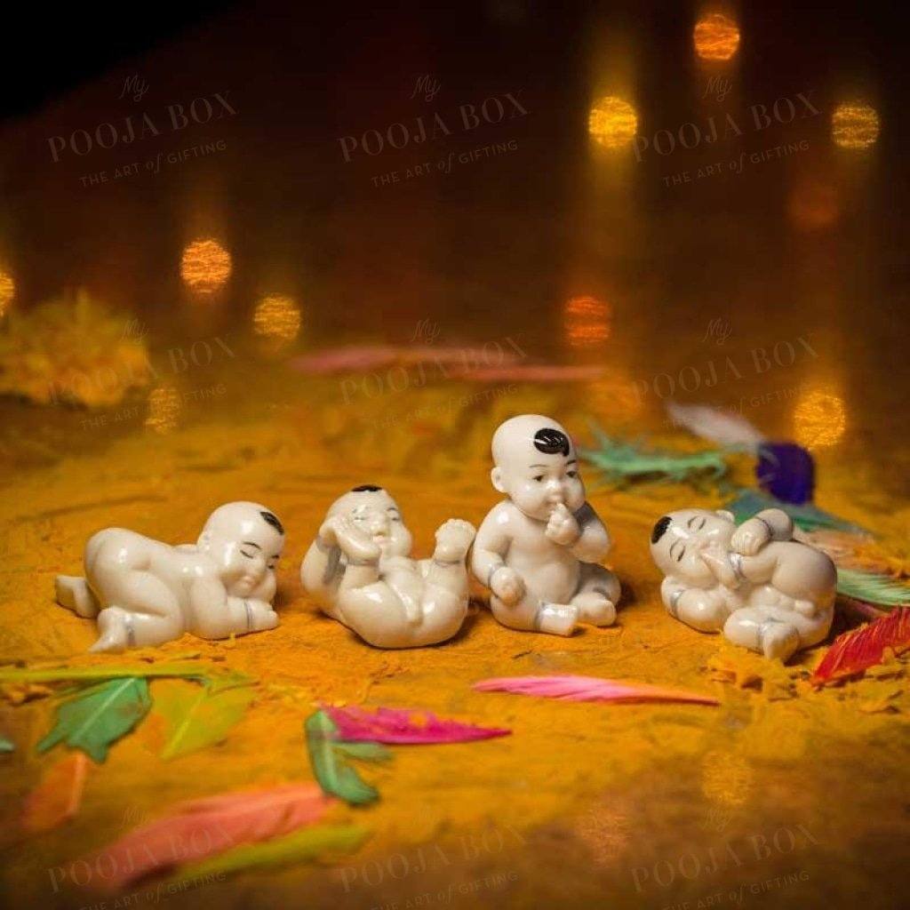 Piano Baby Figurines Set Of 4 For Home Decor