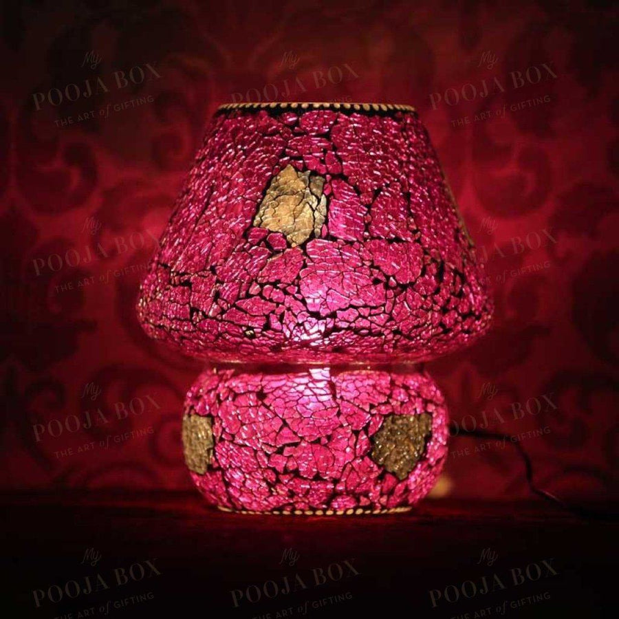 Pretty Purple Mosaic Crackled Table Lamp Home Decor