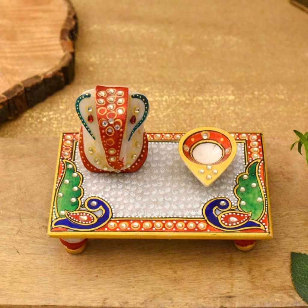 Rajasthani Murti (Ganesh With Choki & Diya) Idols