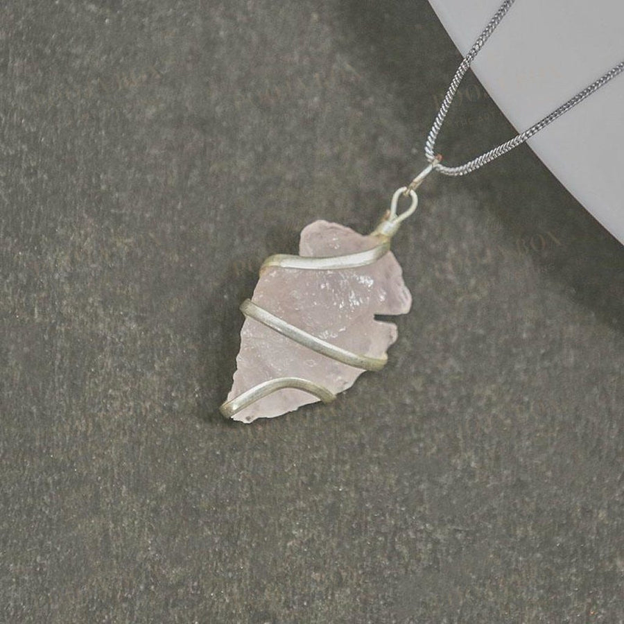 Buy Rose Quartz Heart Necklace Heart Shape Necklace Natural Rose Quartz  Necklace Rose Quartz Jewelry Online in India - Etsy